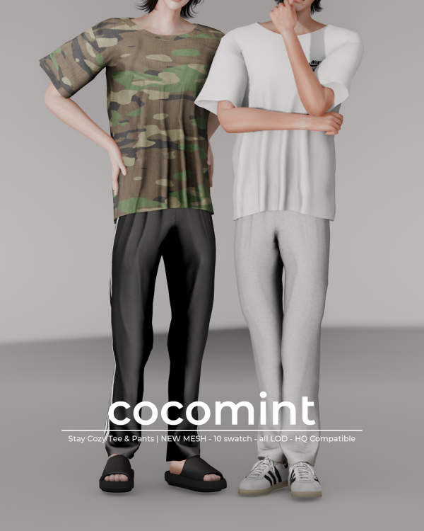 Alpha Stay Cozy Tee Pants by cocomint - The Sims 4 Custom Content