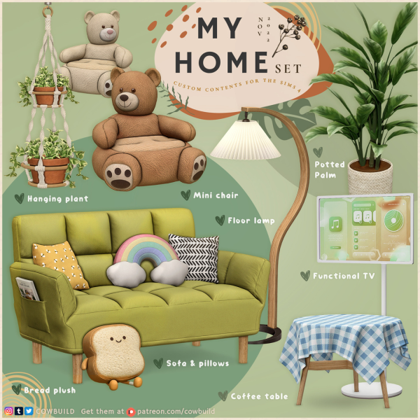 Mix November 2022 Set (2) My Home by cowbuild - The Sims 4 Custom Content