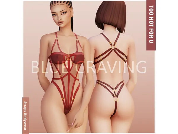 Maxis Match Blue Craving Straps Bodywear - The Sims 4 Custom Content