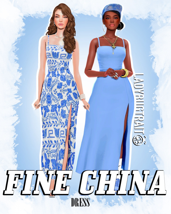 Maxis Match Fine China Dress Two Moods One Dress by ladybugtrait - The Sims 4 Custom Content