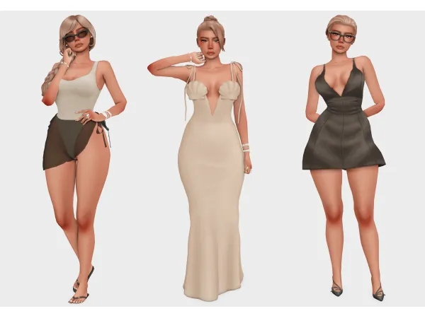 Maxis Match neutral beach weekend sims 4 lookbook by boujeesimss - The Sims 4 Custom Content
