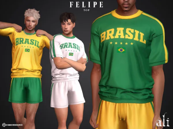 Alpha FELIPE top by thesimsresource - The Sims 4 Custom Content