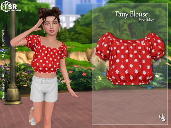 Maxis Match Fany Set Blouse for children - The Sims 4 Custom Content