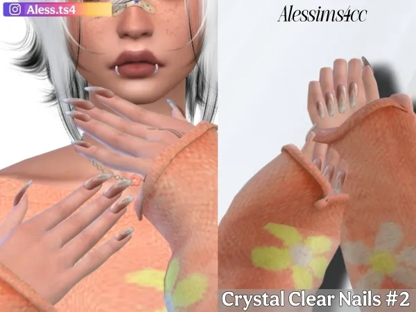 Alpha Crystal Clear Nails N2 - The Sims 4 Custom Content