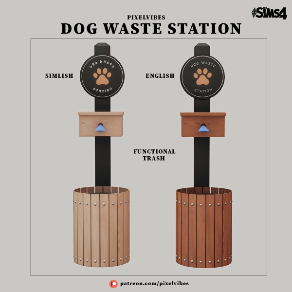 Alpha Dog Waste Station by pixelvibes - The Sims 4 Custom Content