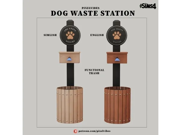 Alpha Dog Waste Station - The Sims 4 Custom Content