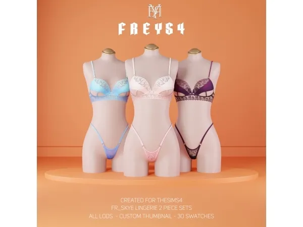 Alpha FR_Skye Lingerie 2 Piece Sets - The Sims 4 Custom Content
