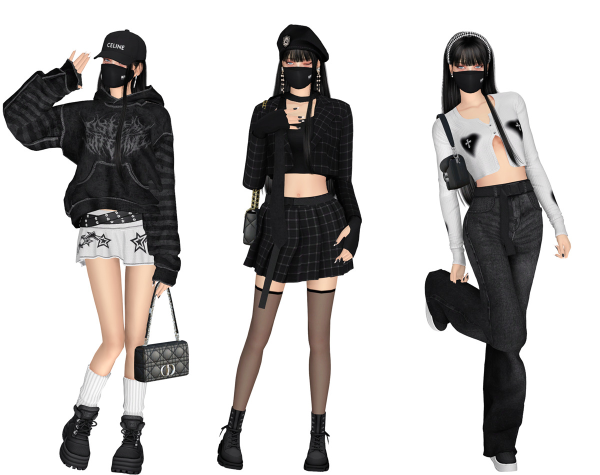 Alpha (Asian Y2K) Acubi Outfit Lookbook by simsfinds - The Sims 4 Custom Content