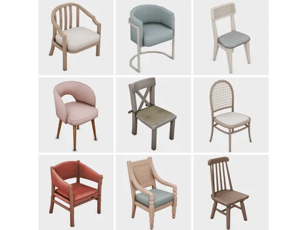 Maxis Match dining chairs part 1 sims 4 finds by boujeesimss - The Sims 4 Custom Content
