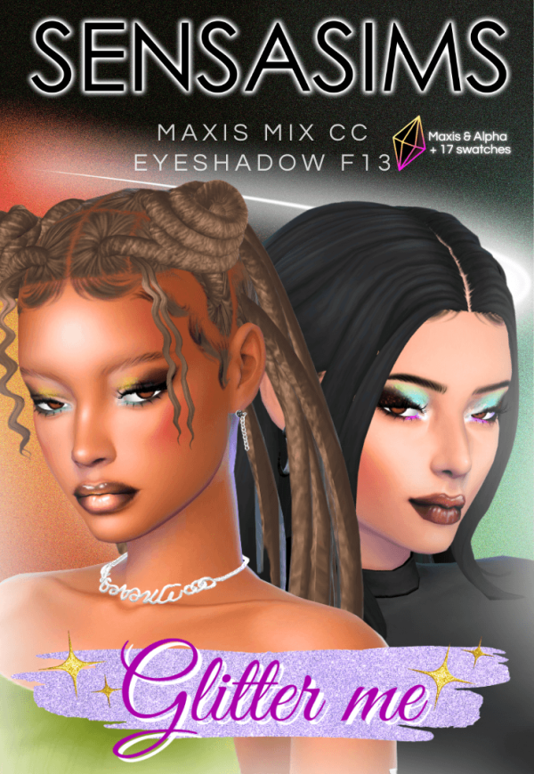 Maxis Match Glitter Me Eyeshadow F13 by simsfinds - The Sims 4 Custom Content