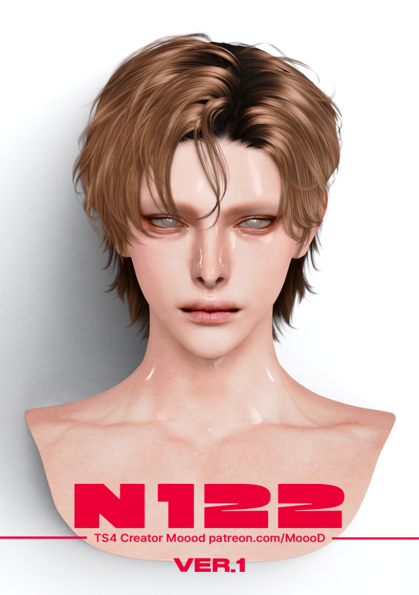 Alpha [SIMS4TS4] MoooD Hair N122 VER1 by simsfinds - The Sims 4 Custom Content