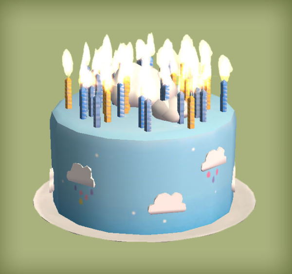 LittleClouds_BirthdayCake by simsfinds - The Sims 2 Custom Content