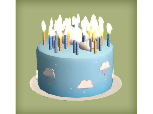 LittleClouds_BirthdayCake by jacky93sims - The Sims 2 Custom Content