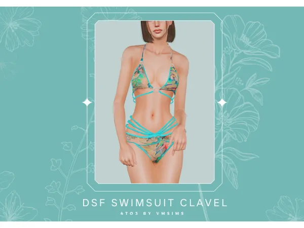 4to3 DSF Swimsuit Clavel by VMSims - The Sims 3 Custom Content