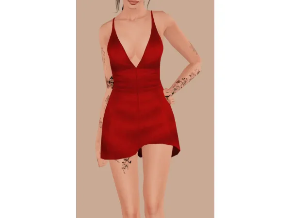 Twisted Cat Scarlet Dress 4t3 by rosegoldplumbob - The Sims 3 Custom Content