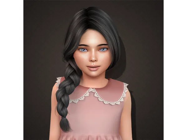 Alpha Melsa child hairstyle - The Sims 4 Custom Content