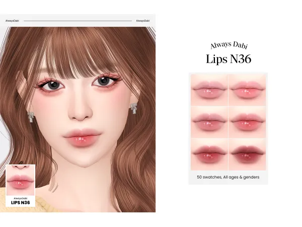 Maxis Match [AlwaysDabi] Lips N36 - The Sims 4 Custom Content