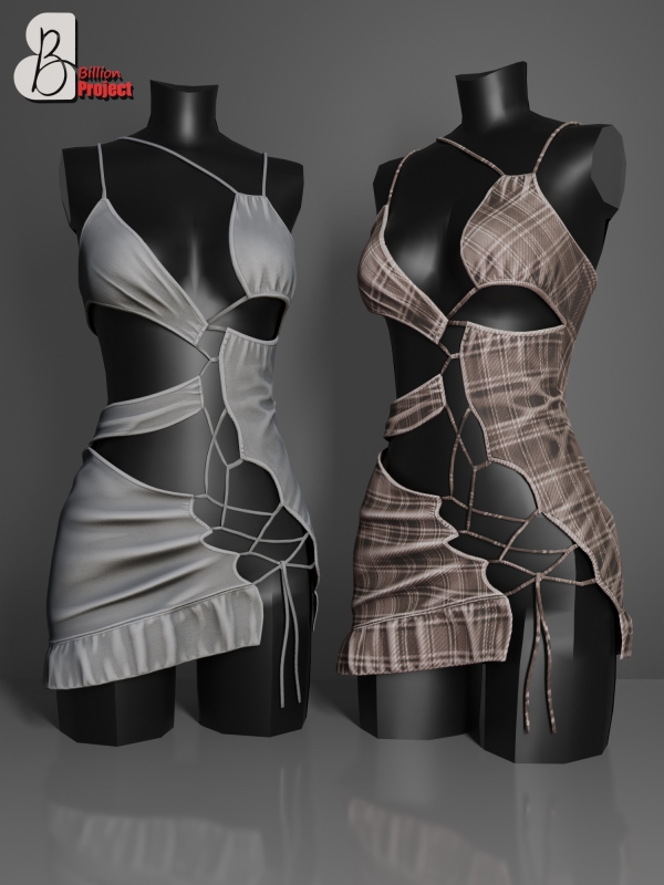Alpha BillionProject Shana Mini Dress by billion_project666 - The Sims 4 Custom Content