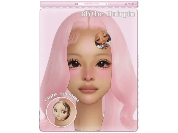 Alpha Blythe Hairpin by Imgloomie - The Sims 4 Custom Content