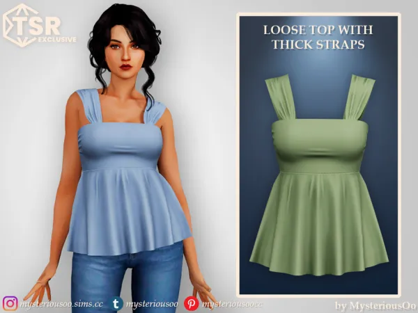 Alpha Loose top with thick straps by MysteriousOo - The Sims 4 Custom Content