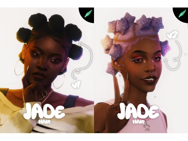 Maxis Match jade hair by thatonegreenleaf - The Sims 4 Custom Content