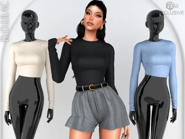 Alpha DOLilac Ribbed Cashmere Sweater DO0823 - The Sims 4 Custom Content