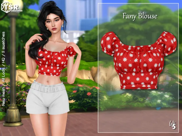 Alpha Fany Blouse for woman - The Sims 4 Custom Content