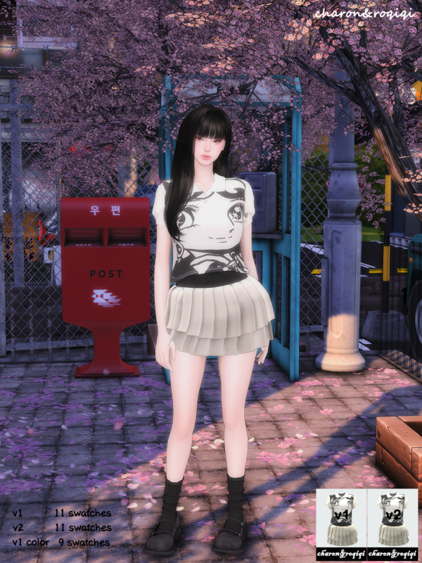 Maxis Match [charonroqiqi] polo short sleeve dress by simsfinds - The Sims 4 Custom Content