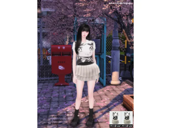 Maxis Match [charonroqiqi] polo short sleeve dress - The Sims 4 Custom Content