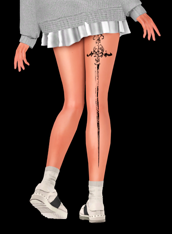 sword tattoo by simsfinds - The Sims 3 Custom Content