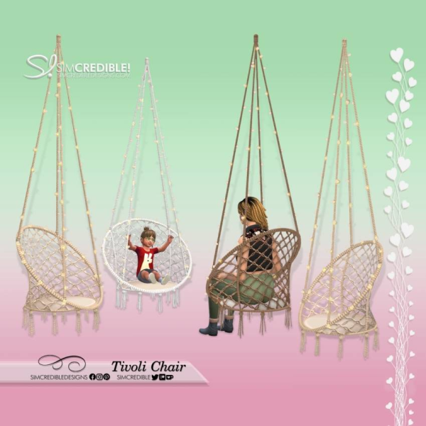 Alpha Tivoli Hanging Chairs by simcredible - The Sims 4 Custom Content