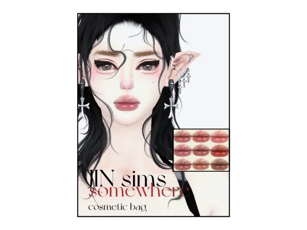 Maxis Match u3010JIN simsu3011 Mirror Lipstick Eyeliner (with mole) - The Sims 4 Custom Content
