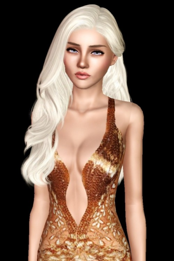 Wings TO0808 Unilateral Curly Hair Re converted by simsfinds - The Sims 3 Custom Content