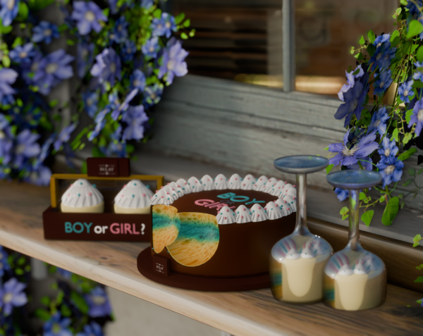 Alpha [Scarlett Bulckowisk] Eclat Gender Reveal Set Collab with MelBennet by xScar - The Sims 4 Custom Content
