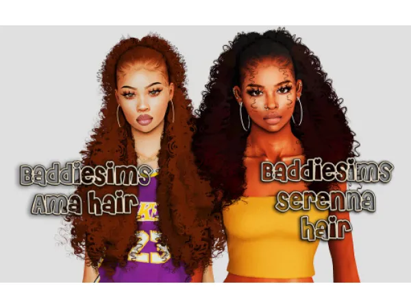 BaddieSims Ama and Serenna Hair by lalasimmer - The Sims 3 Custom Content