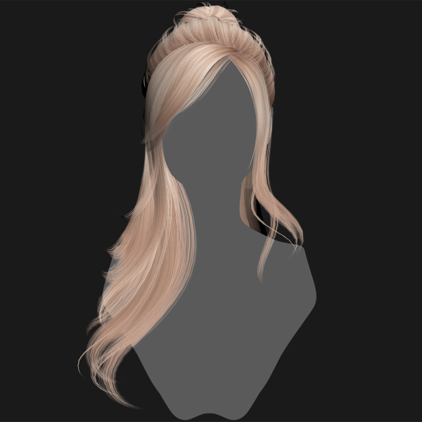 Alpha SSalon hair 36 by ssalon - The Sims 4 Custom Content
