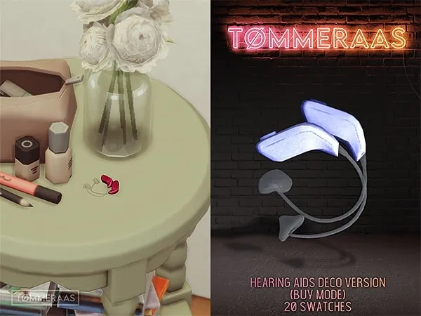 Mix Tu00d8MMERAAS Hearing Aids Deco Version (104) - The Sims 4 Custom Content