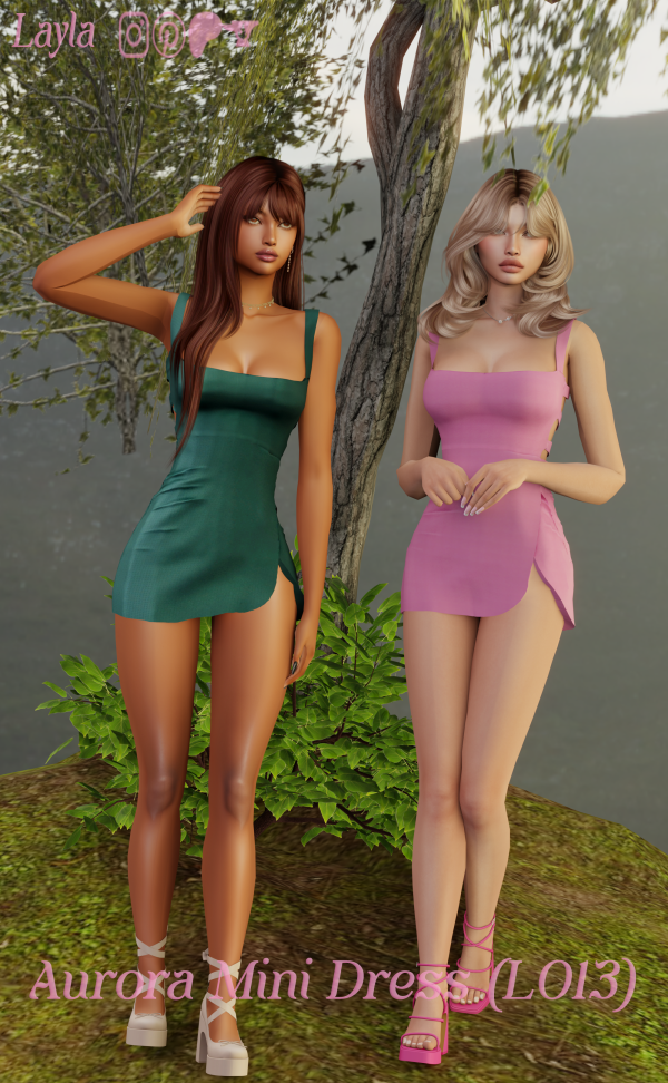 Alpha Patreon Aurora Mini Dress by layla - The Sims 4 Custom Content