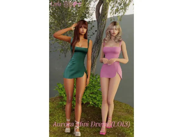 Alpha Patreon Aurora Mini Dress - The Sims 4 Custom Content