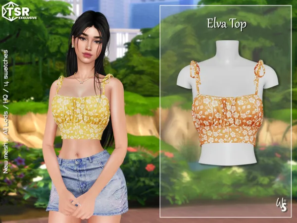 Alpha Elva Top by wisteriasims - The Sims 4 Custom Content