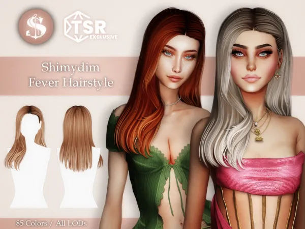 Alpha shimydim Fever hairstyle - The Sims 4 Custom Content