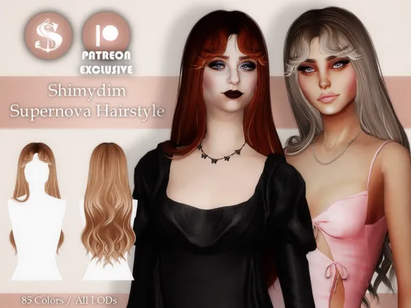 Alpha Shimydim Supernova Hairstyle - The Sims 4 Custom Content