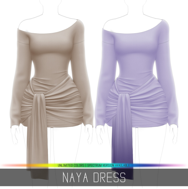Alpha NAYA DRESS by simsfinds - The Sims 4 Custom Content