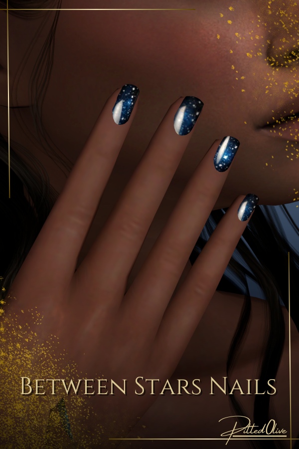Alpha Between Stars Nails by pitted0live - The Sims 4 Custom Content