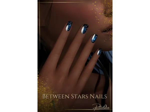 Alpha Between Stars Nails - The Sims 4 Custom Content