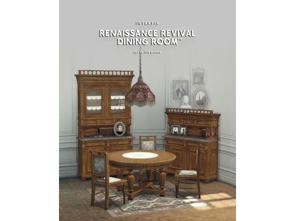 Alpha INTARSIA Renaissance Revival Dining Room Pt2 by lilis_palace - The Sims 4 Custom Content