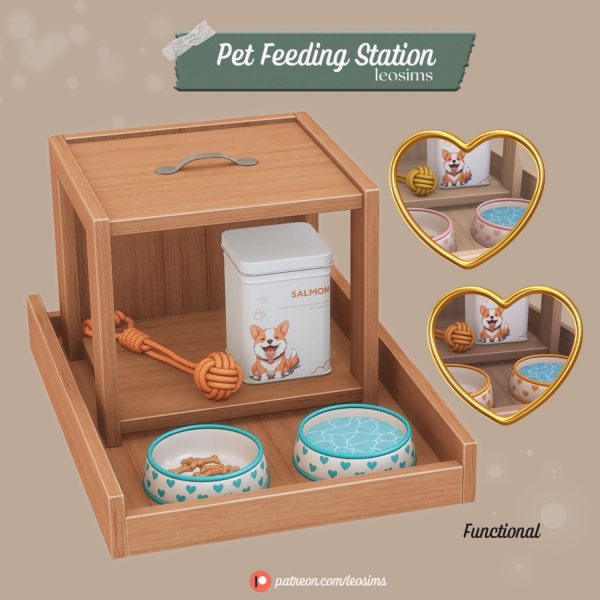 Maxis Match Pet Feeding Station by leosims4cc - The Sims 4 Custom Content