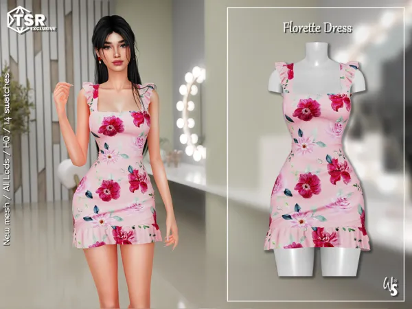 Alpha Florette Dress - The Sims 4 Custom Content