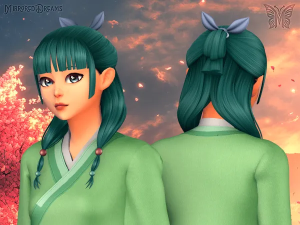 Maxis Match Maomao Hair Diário De Uma Apotecária by mirroreddreamscc - The Sims 4 Custom Content
