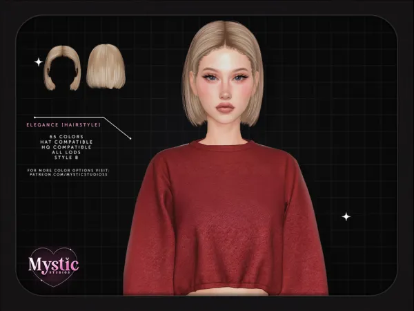 Elegant (Hairstyle) - Style B by Mystic Studios